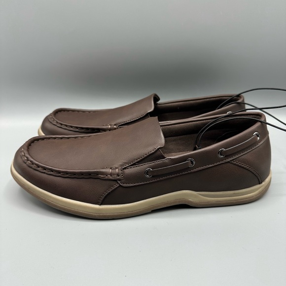 St Johns Bay Brown Loafers Mens 9 Memory Foam - Picture 1 of 10